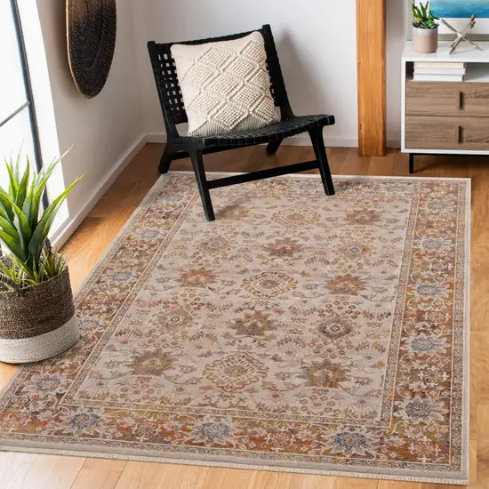 Ivory Oriental Area Rug Photo 6