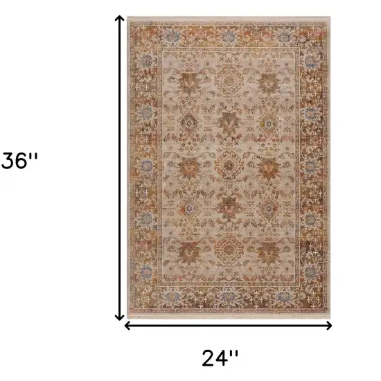 Ivory Oriental Area Rug Photo 6