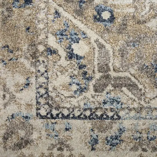 Ivory Oriental Distressed Area Rug Photo 6