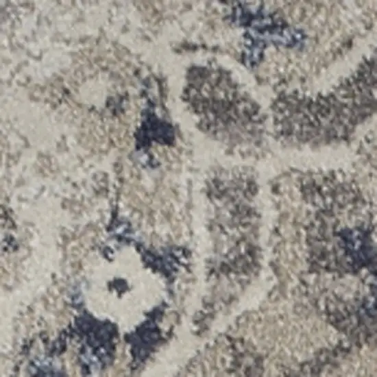 Ivory Oriental Distressed Area Rug Photo 5