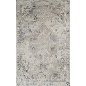 Photo of Ivory Oriental Distressed Area Rug