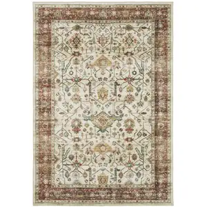 Photo of Ivory Oriental Distressed Area Rug