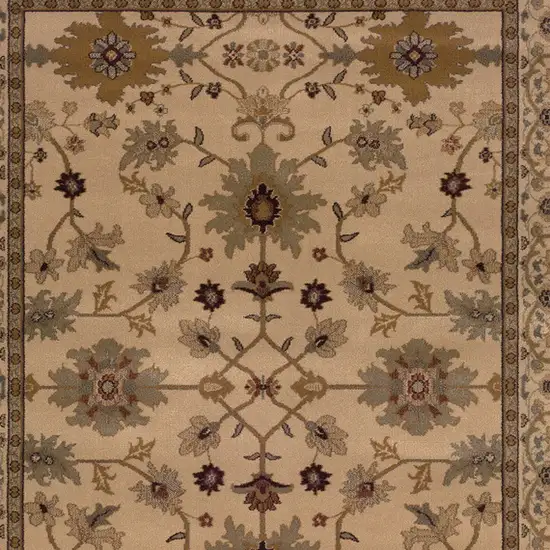 Ivory Oriental Power Loom Stain Resistant Area Rug Photo 3