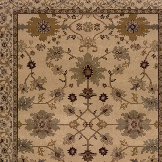 Ivory Oriental Power Loom Stain Resistant Area Rug Photo 3