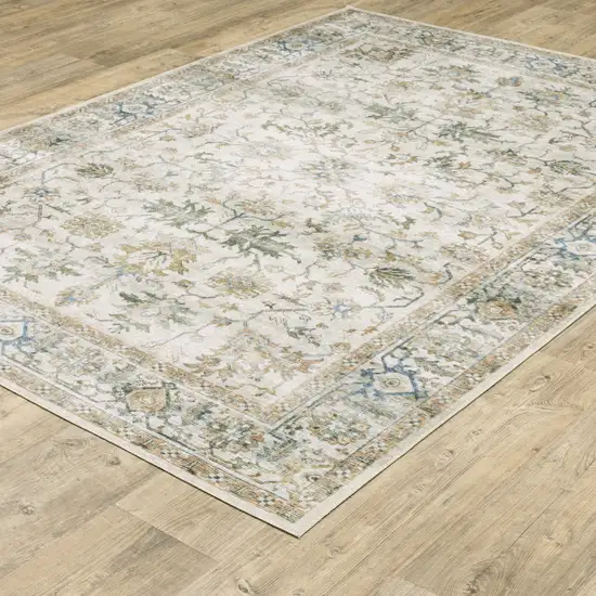 Ivory Oriental Printed Non Skid Area Rug Photo 6