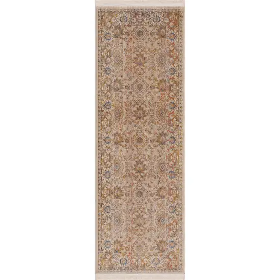 Ivory Oriental Runner Rug Photo 1