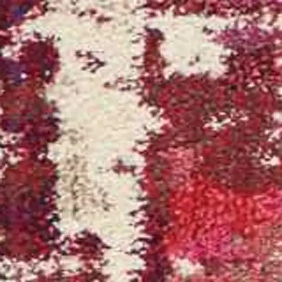 Ivory Pink and Orange Abstract Distressed Non Skid Area Rug Photo 6