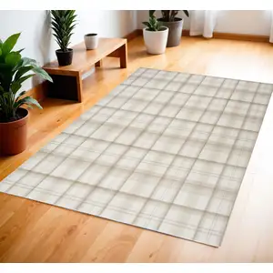 Photo of Ivory Plaid Power Loom Area Rug