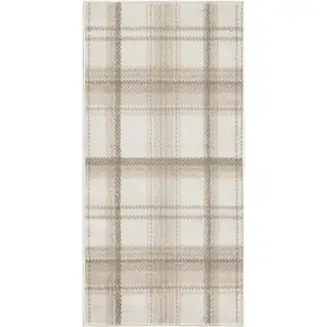 Photo of Ivory Plaid Power Loom Area Rug