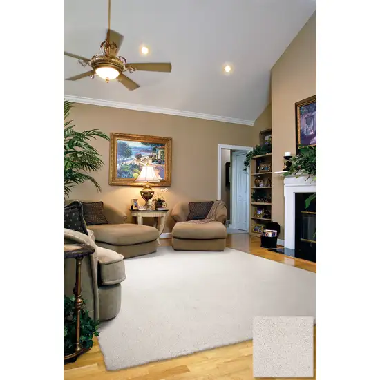 Ivory Plain Area Rug Photo 4