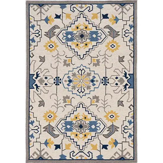 Ivory Polypropylene Accent Rug Photo 1