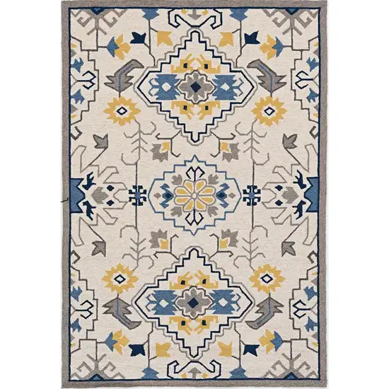 Ivory Polypropylene Accent Rug Photo 2