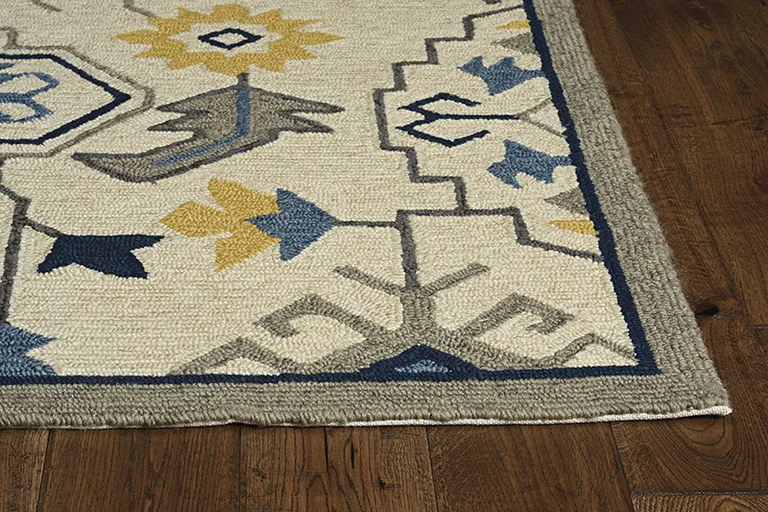 Ivory Polypropylene Accent Rug Photo 4