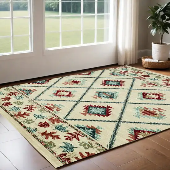 Ivory Southwestern Area Rug Photo 1