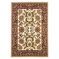 Photo of Ivory Red Machine Woven Floral Traditional Indoor Area Rug