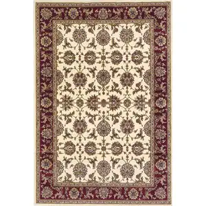 Photo of Ivory Red Machine Woven Floral Traditional Indoor Area Rug