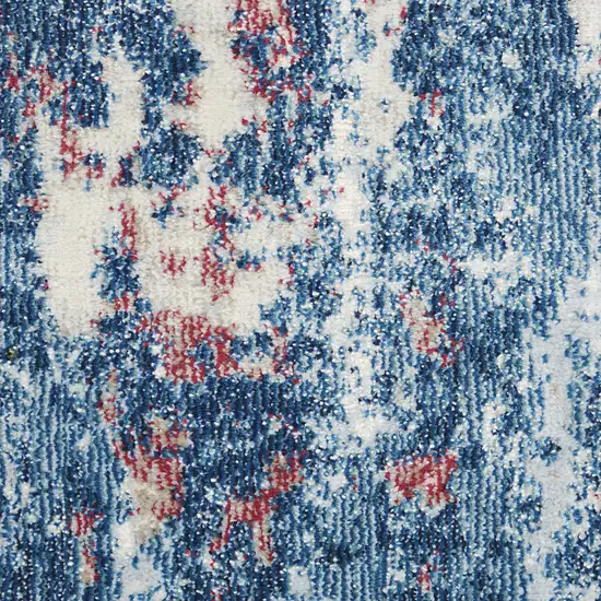 Ivory Red and Blue Abstract Non Skid Area Rug Photo 5