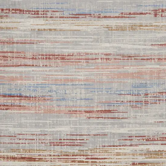 Ivory Red and Blue Abstract Non Skid Area Rug Photo 7