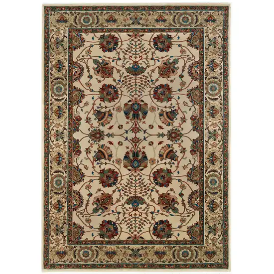 Ivory Red and Blue Floral Area Rug Photo 2