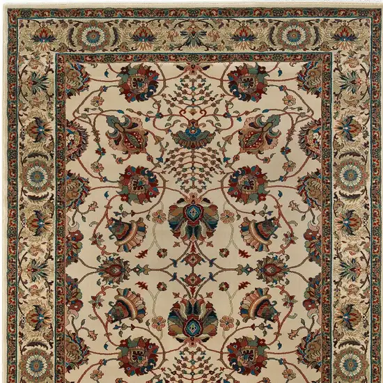 Ivory Red and Blue Floral Area Rug Photo 5