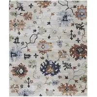 Photo of Ivory Red and Blue Floral Power Loom Area Rug