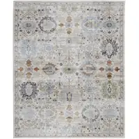 Photo of Ivory Red and Blue Floral Power Loom Area Rug