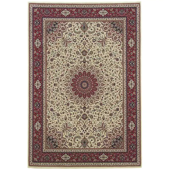 Ivory Red and Blue Oriental Area Rug Photo 5