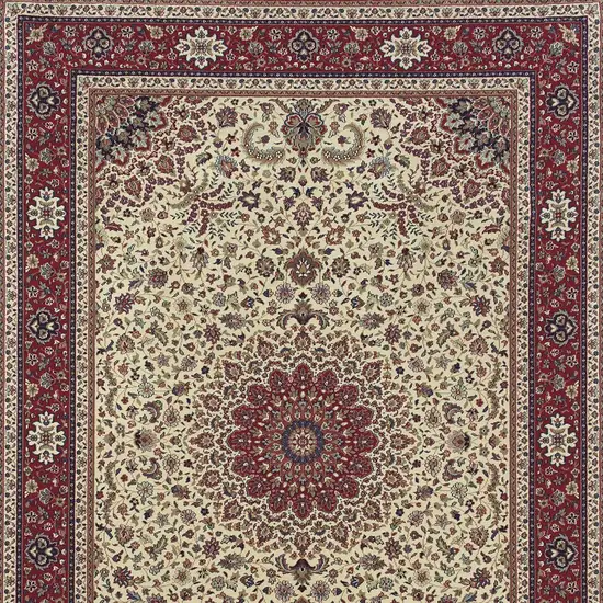 Ivory Red and Blue Oriental Area Rug Photo 4