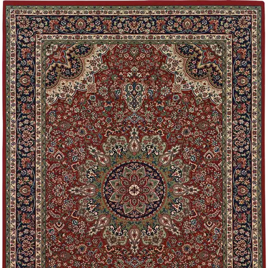 Ivory Red and Blue Oriental Area Rug Photo 5