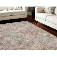 Photo of Ivory Red and Blue Wool Geometric Area Rug