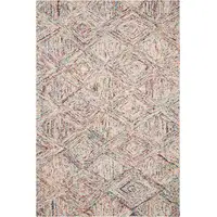 Photo of Ivory Red and Blue Wool Geometric Area Rug