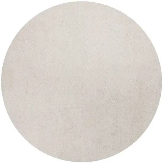 Ivory Round Indoor Shag Rug Photo 3