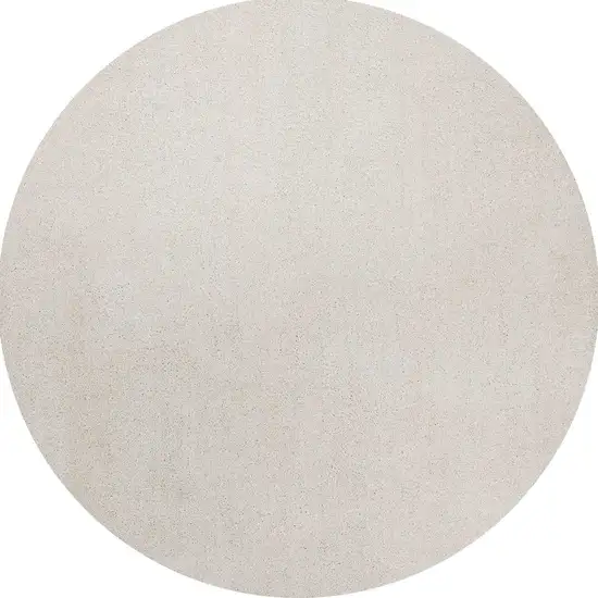 Ivory Round Indoor Shag Rug Photo 4