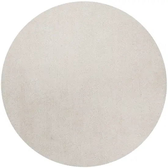 Ivory Round Indoor Shag Rug Photo 1