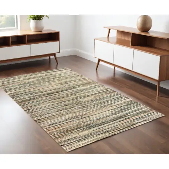 Ivory Sage Abtract Lines Indoor Area Rug Photo 2