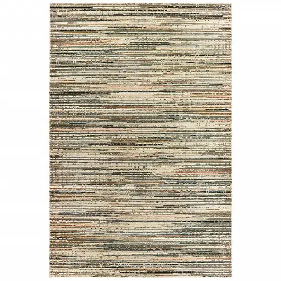 Ivory Sage Abtract Lines Indoor Area Rug Photo 1