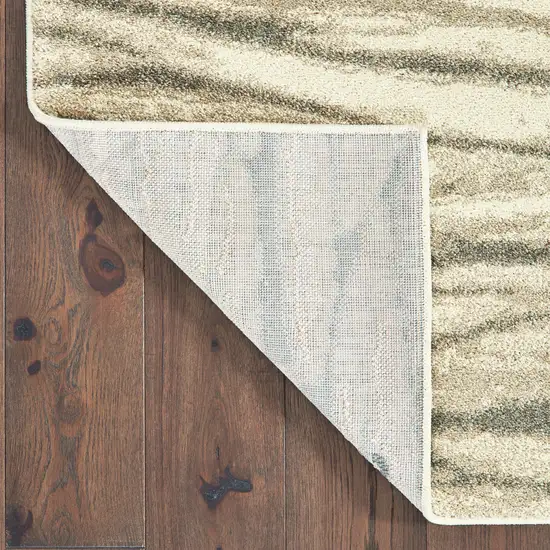 Ivory Sand And Ash Abstract Power Loom Stain Resistant Area Rug Photo 5