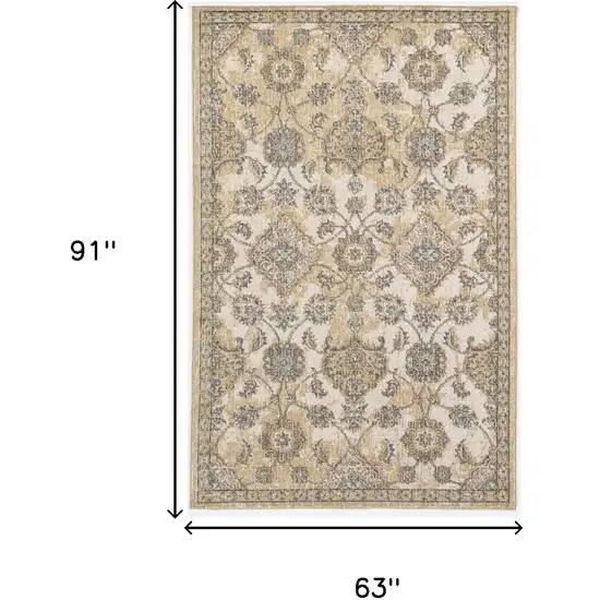 63 X 91 Ivory  Sand Wool Rug Photo 3