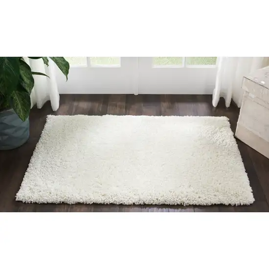 Ivory Shag Distressed Area Rug Photo 8