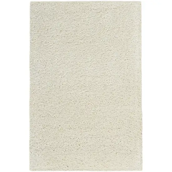 Ivory Shag Distressed Area Rug Photo 5