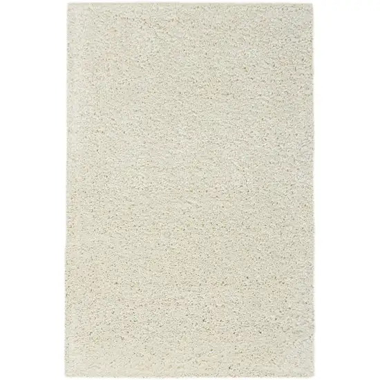 Ivory Shag Distressed Area Rug Photo 2