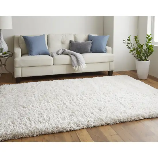 Ivory Shag Hand Tufted Area Rug Photo 8