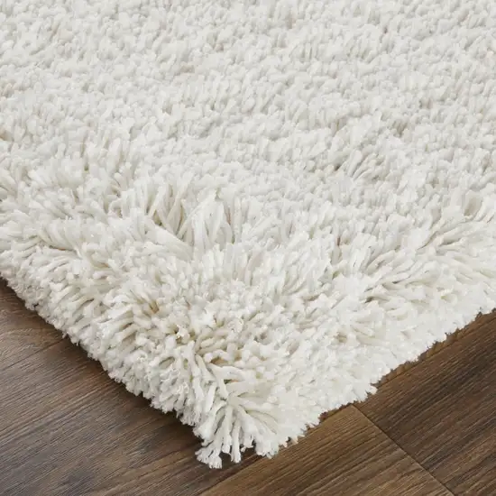 Ivory Shag Hand Tufted Area Rug Photo 6