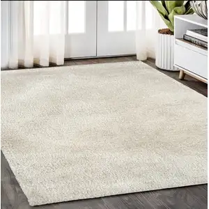 Photo of Ivory Shag Hand Tufted Area Rug