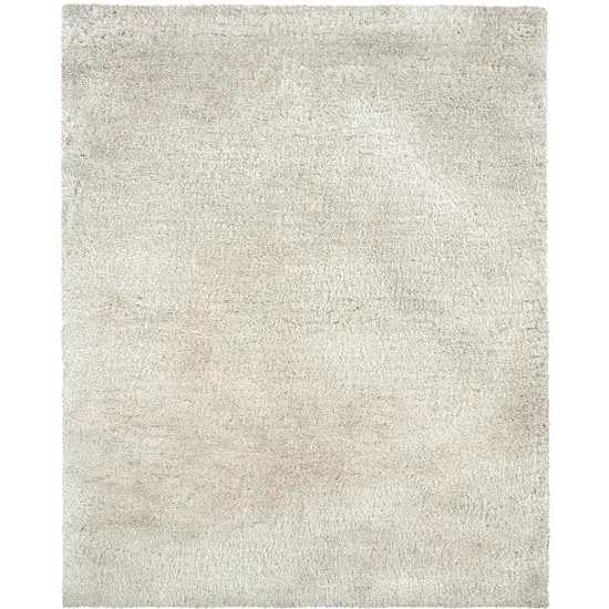 Ivory Shag Hand Tufted Area Rug Photo 4