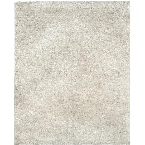 Ivory Shag Hand Tufted Area Rug Photo 2