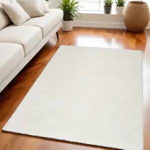 Photo of Ivory Shag Power Loom Area Rug