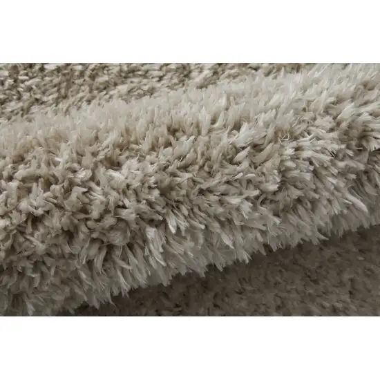 Ivory Shag Power Loom Stain Resistant Area Rug Photo 2