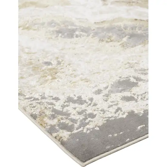 Ivory Silver And Gold Abstract Area Rug Photo 6