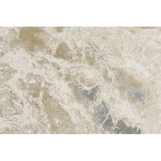 Ivory Silver And Gold Abstract Area Rug Photo 8